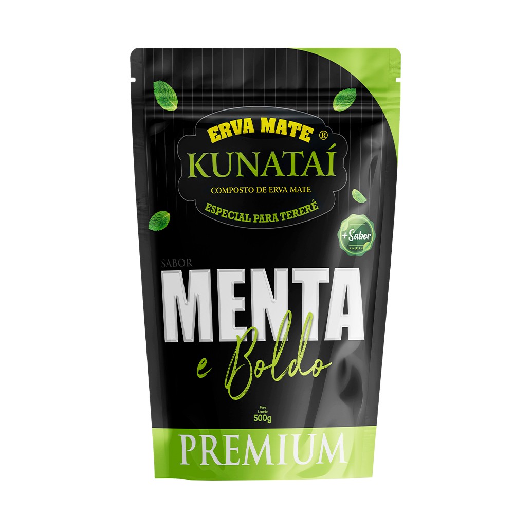 Erva Mate Kunatai Sabor Menta E Boldo - Edição Premium
