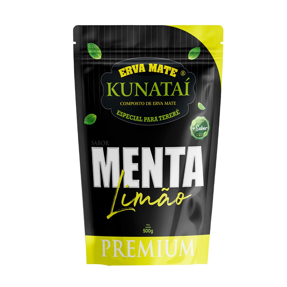 Erva Mate Kunatai Sabor Menta Limão - Edição Premium